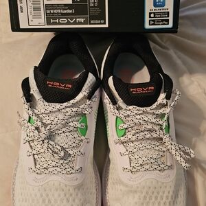 Under Armour White and Green HOVR Sneakers